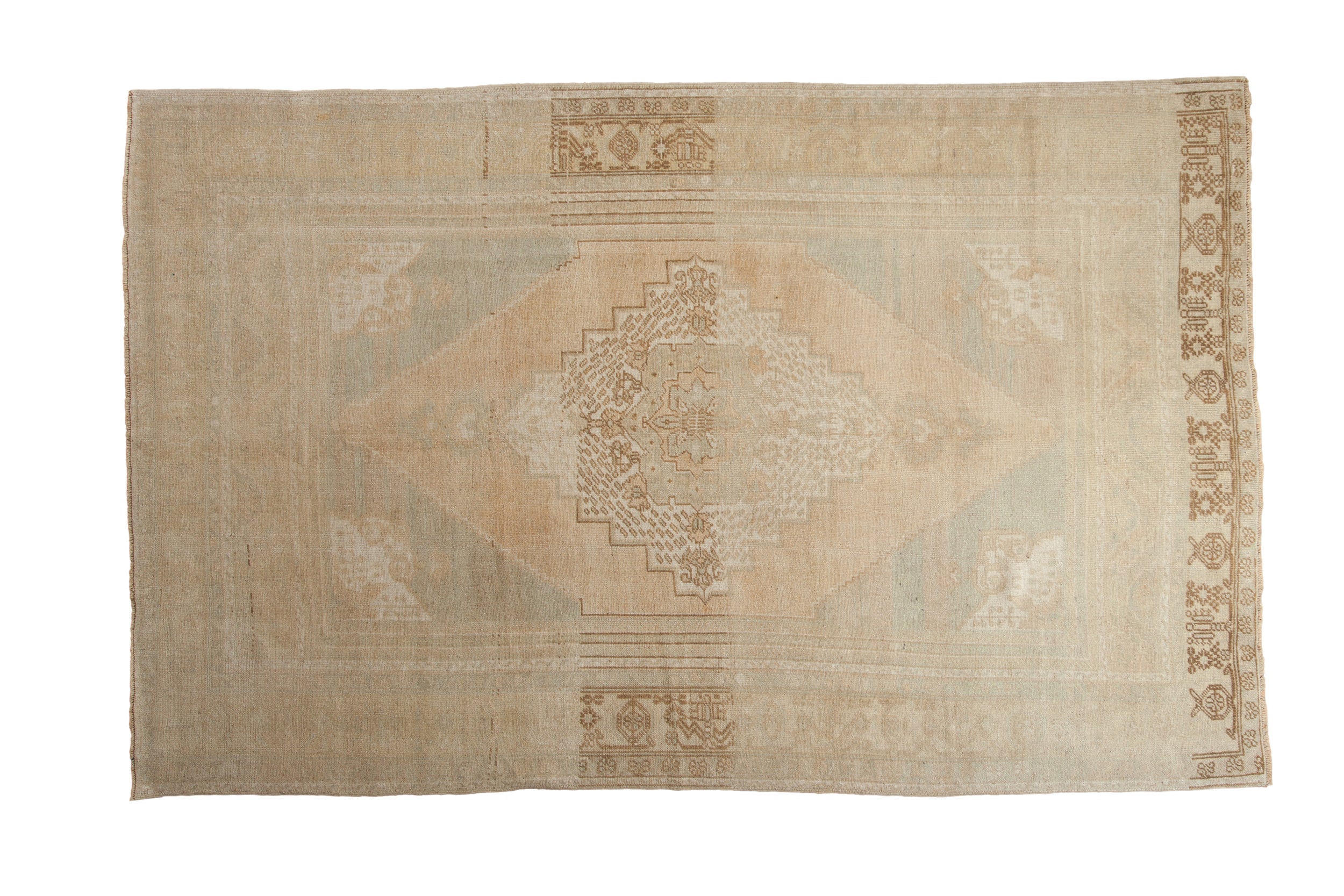 5.5x9 Vintage Distressed Oushak Carpet // ONH Item 12982