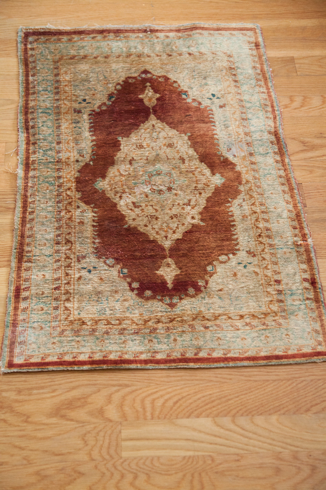  2x3 Antique Silk Persian Tabriz Rug Mat / Item 1878 image 8