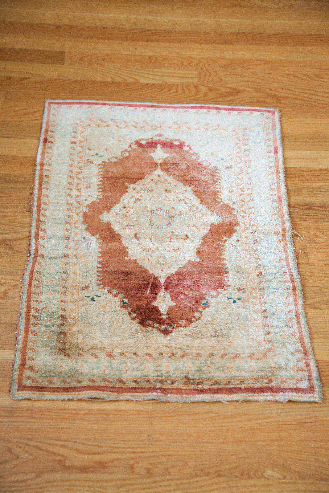  2x3 Antique Silk Persian Tabriz Rug Mat / Item 1878 image 7