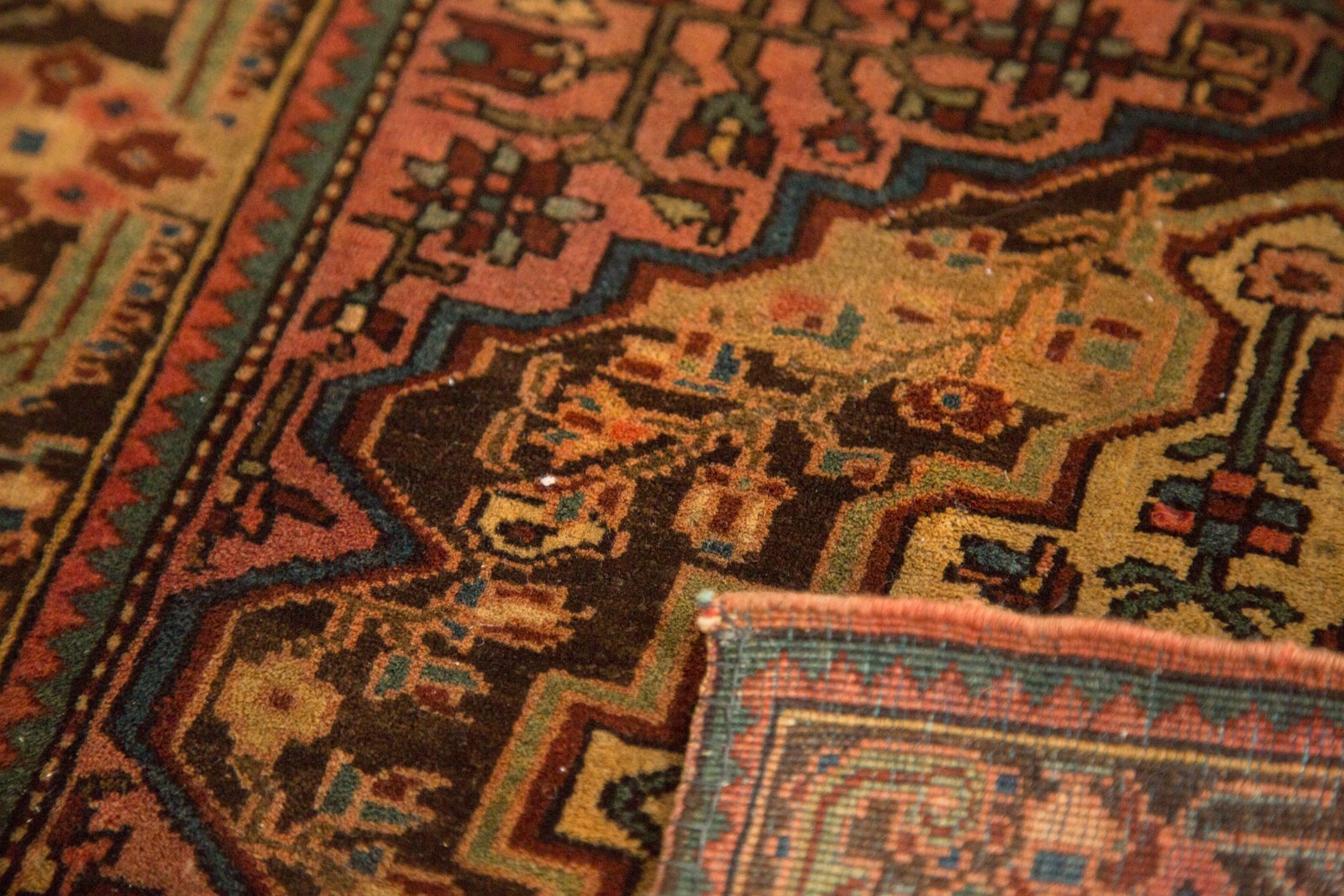 2x2 Vintage Farahan Sarouk Square Rug Mat // ONH Item 2564 Image 11