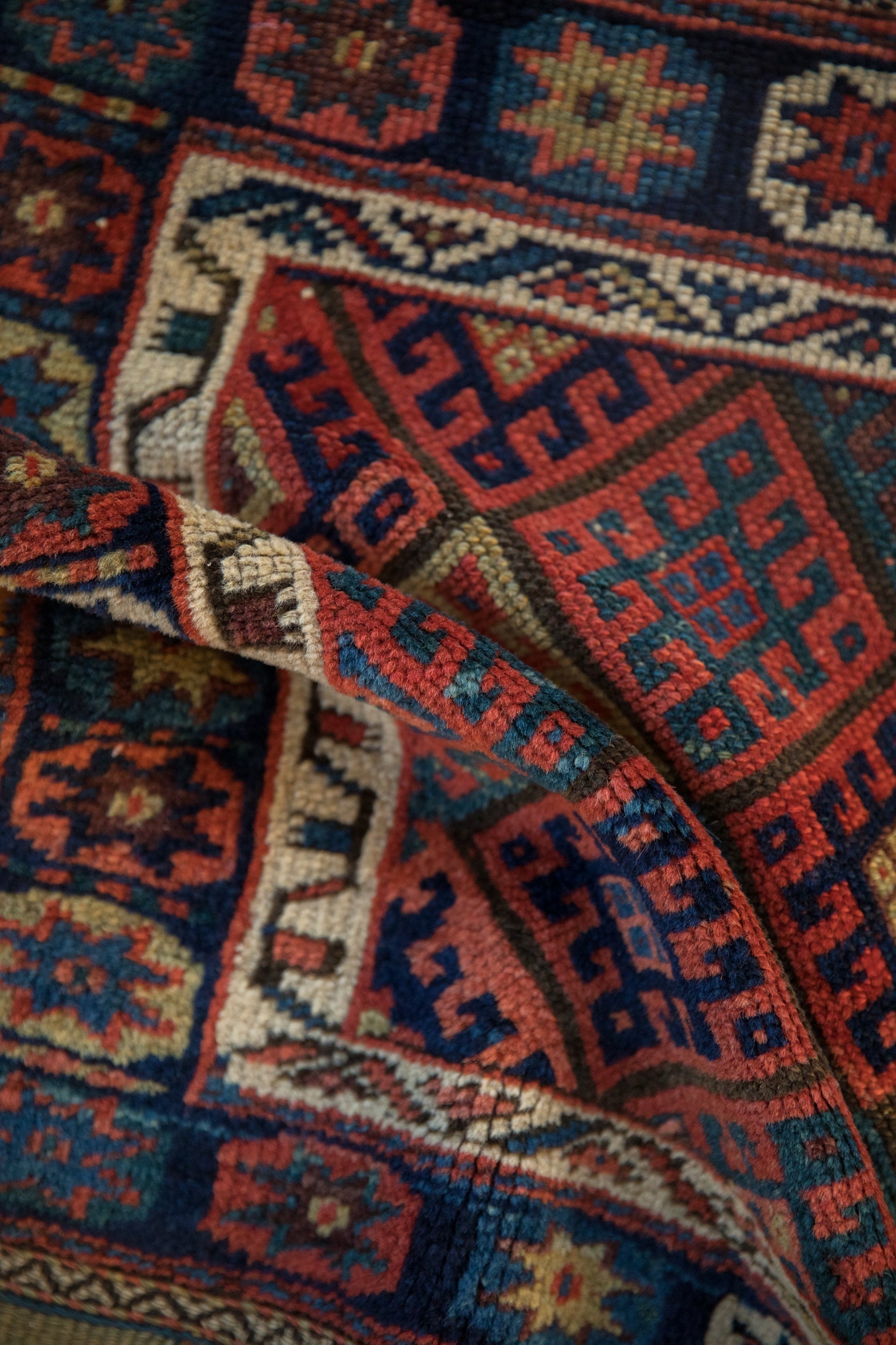 2.5x2 Antique Jaff Kurd Bag Face Square Rug Mat // ONH Item 3948 Image 8