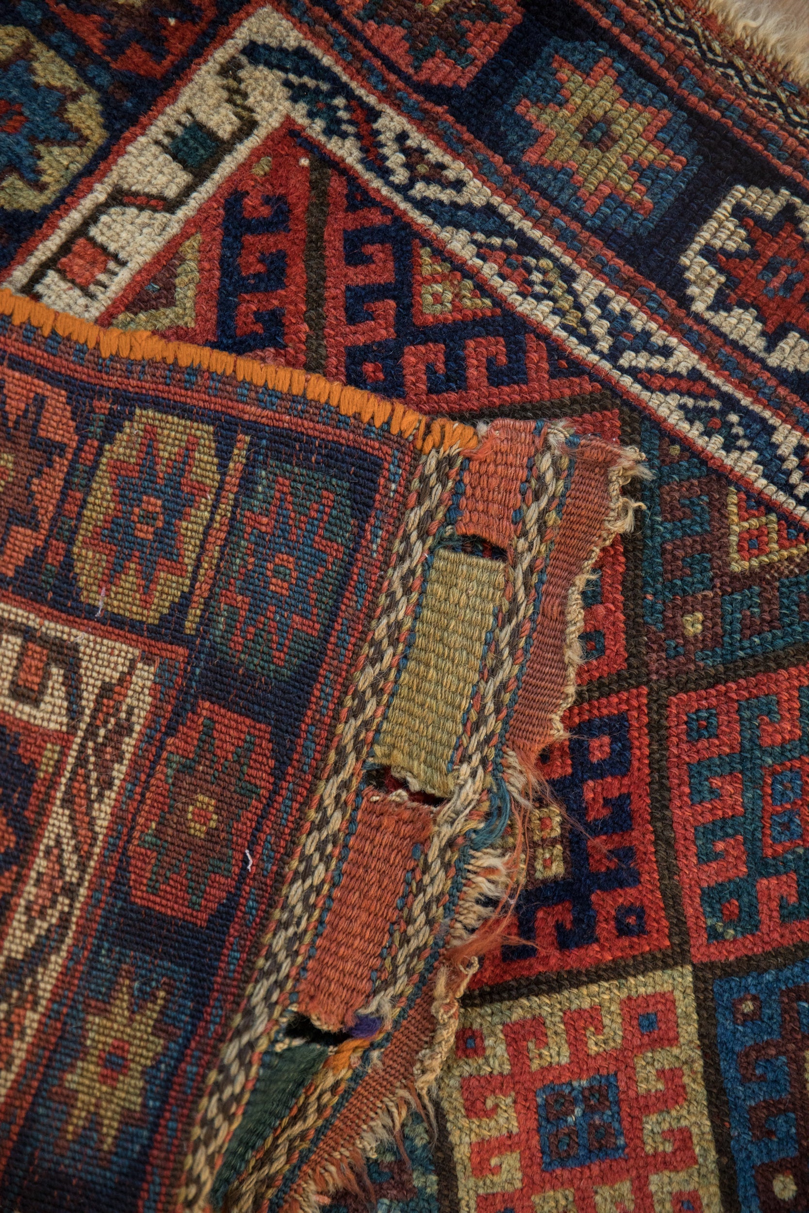 2.5x2 Antique Jaff Kurd Bag Face Square Rug Mat // ONH Item 3948 Image 9