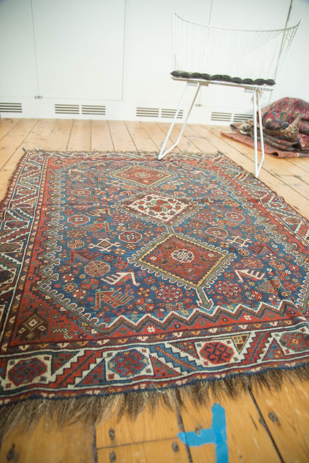 4x5 Antique Qashqai Square Rug // ONH Item 4080 Image 3