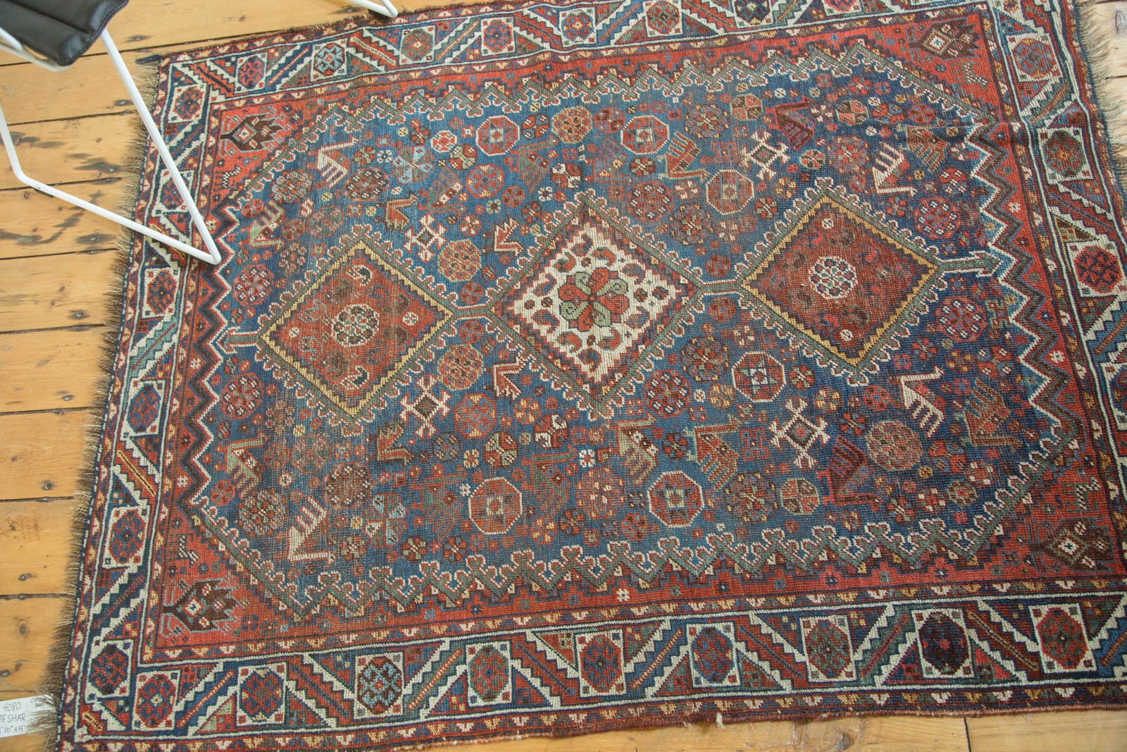 4x5 Antique Qashqai Square Rug // ONH Item 4080 Image 5