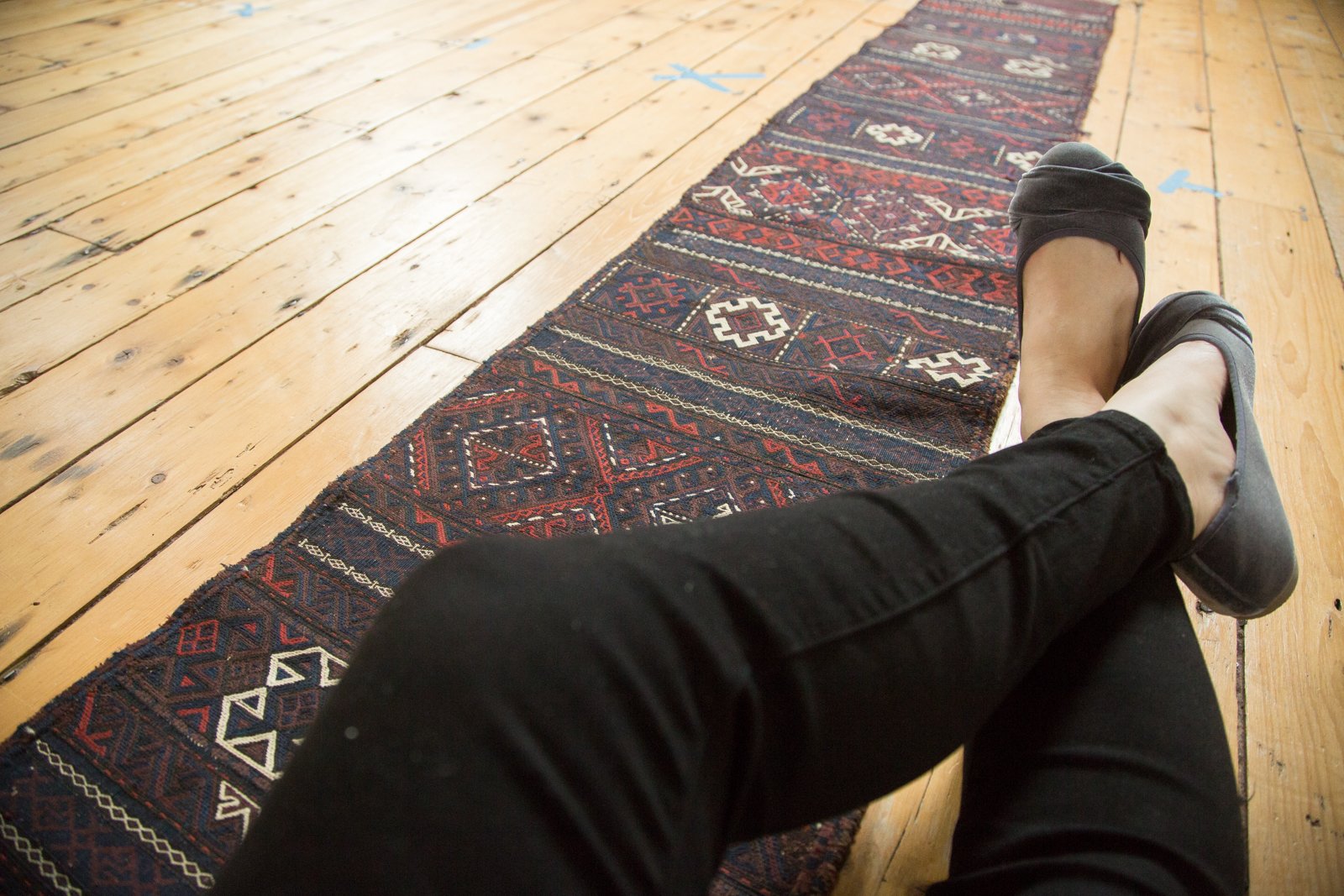 1.5x10.5 Antique Belouch Soumac Rug Runner // ONH Item 4619 Image 1