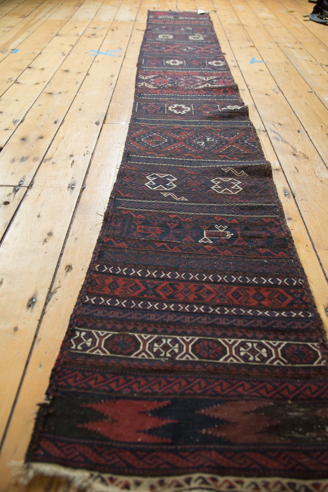 1.5x10.5 Antique Belouch Soumac Rug Runner // ONH Item 4619 Image 9