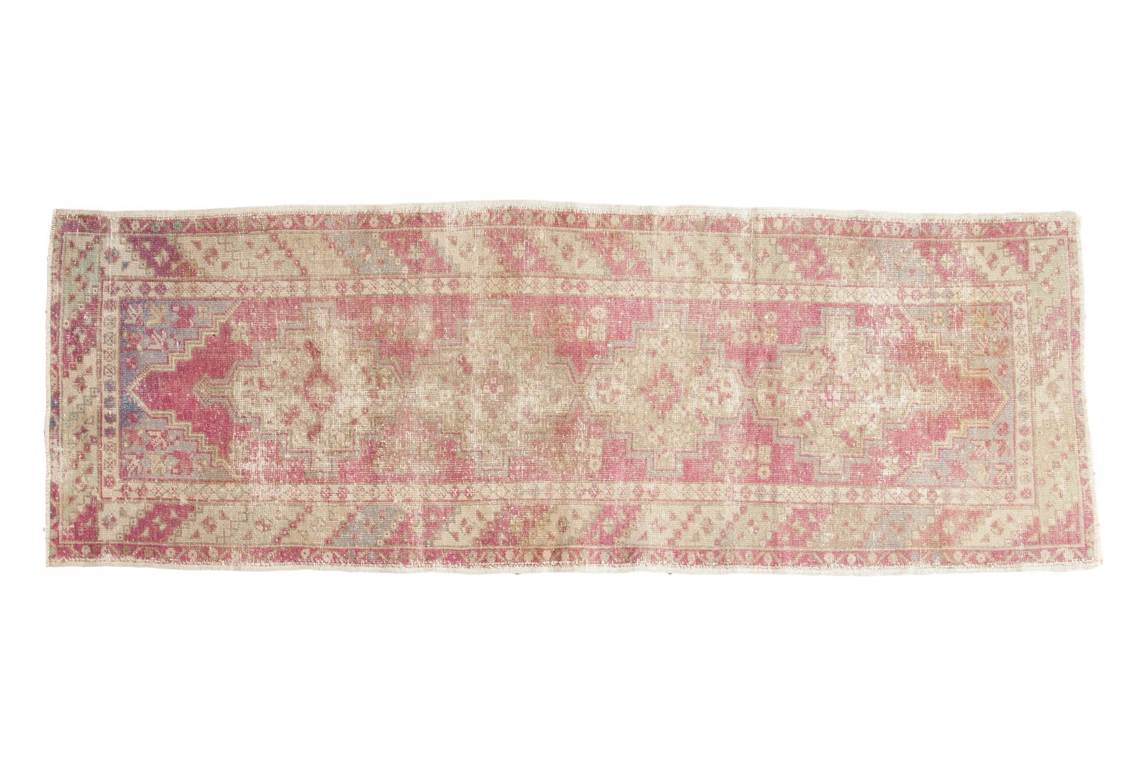 3.5x9.5 Vintage Distressed Oushak Rug Runner // ONH Item 4906