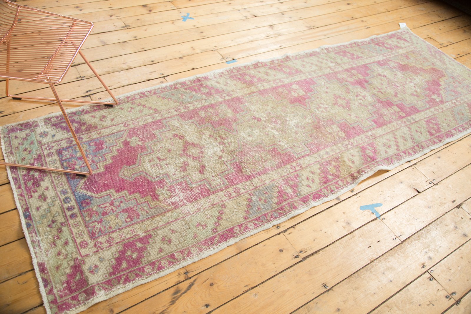 3.5x9.5 Vintage Distressed Oushak Rug Runner // ONH Item 4906 Image 4