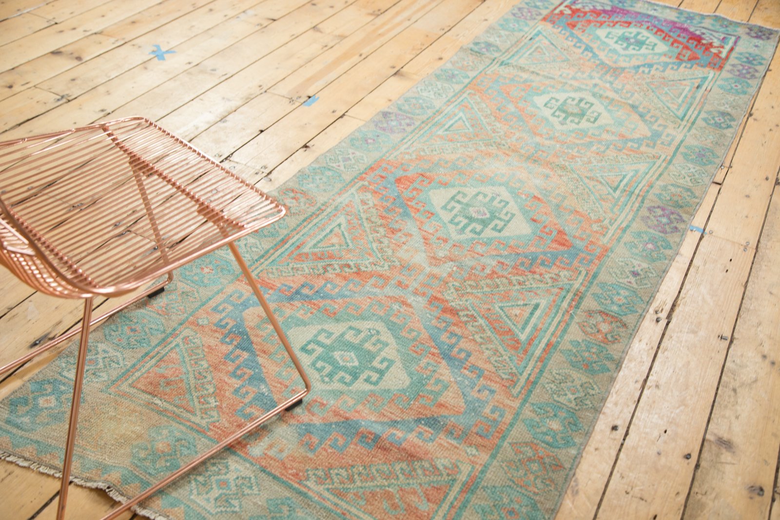 3.5x10.5 Vintage Distressed Oushak Rug Runner // ONH Item 4920 Image 6