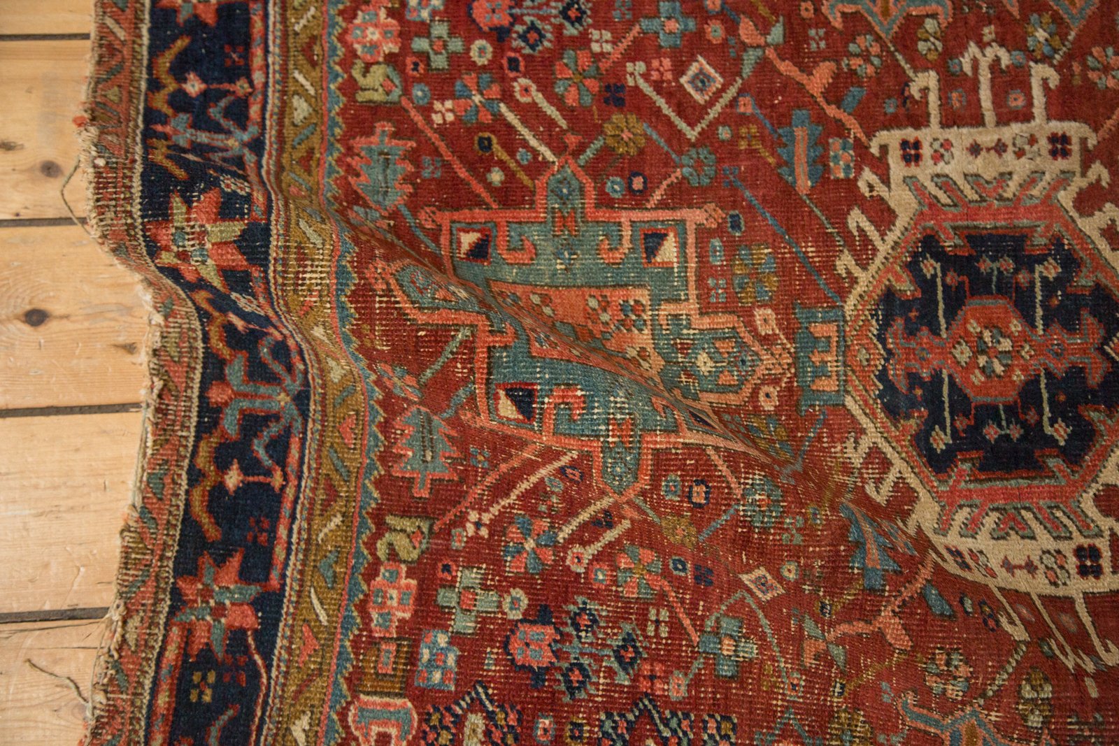 4x4.5 Antique Fine Karaja Square Rug // ONH Item 4932 Image 2