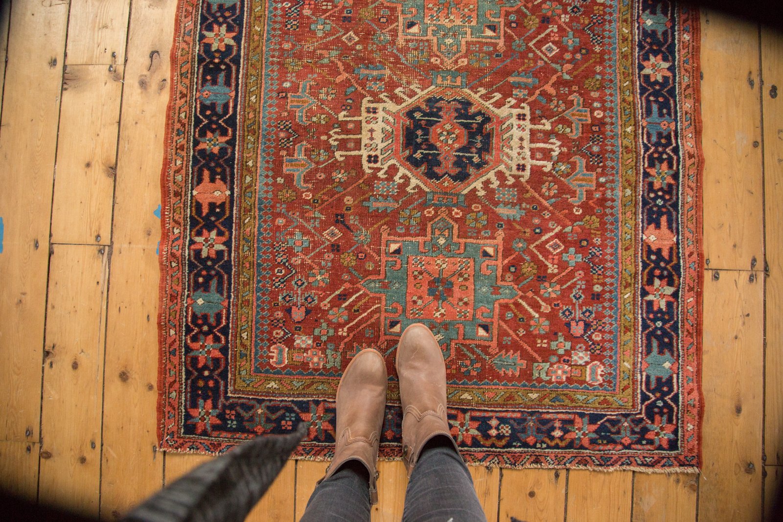 4x4.5 Antique Fine Karaja Square Rug // ONH Item 4932 Image 3