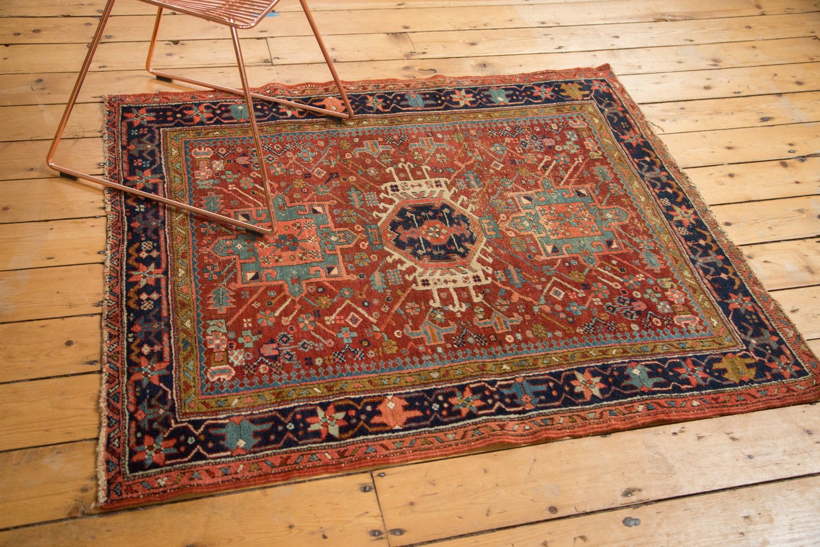 4x4.5 Antique Fine Karaja Square Rug // ONH Item 4932 Image 6