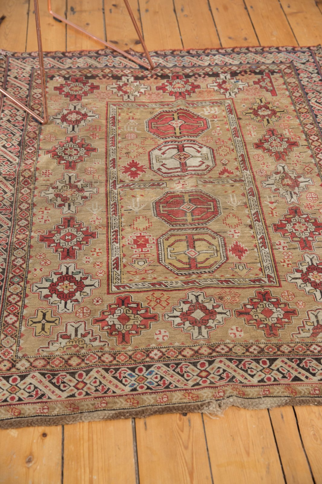 4x4.5 Antique Caucasian Square Rug // ONH Item 5266 Image 4