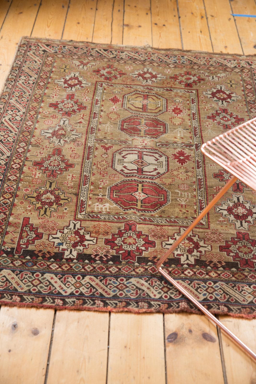 4x4.5 Antique Caucasian Square Rug // ONH Item 5266 Image 10