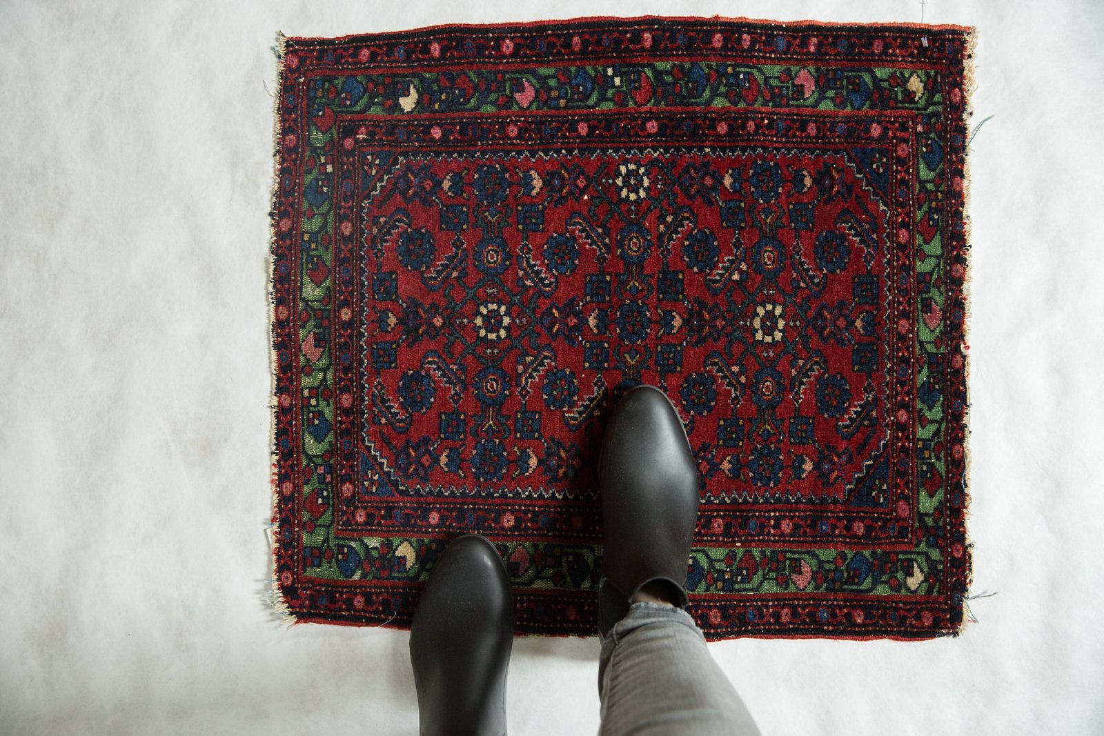 2x2.5 Antique Fine Hamadan Square Rug Mat // ONH Item 5555 Image 1