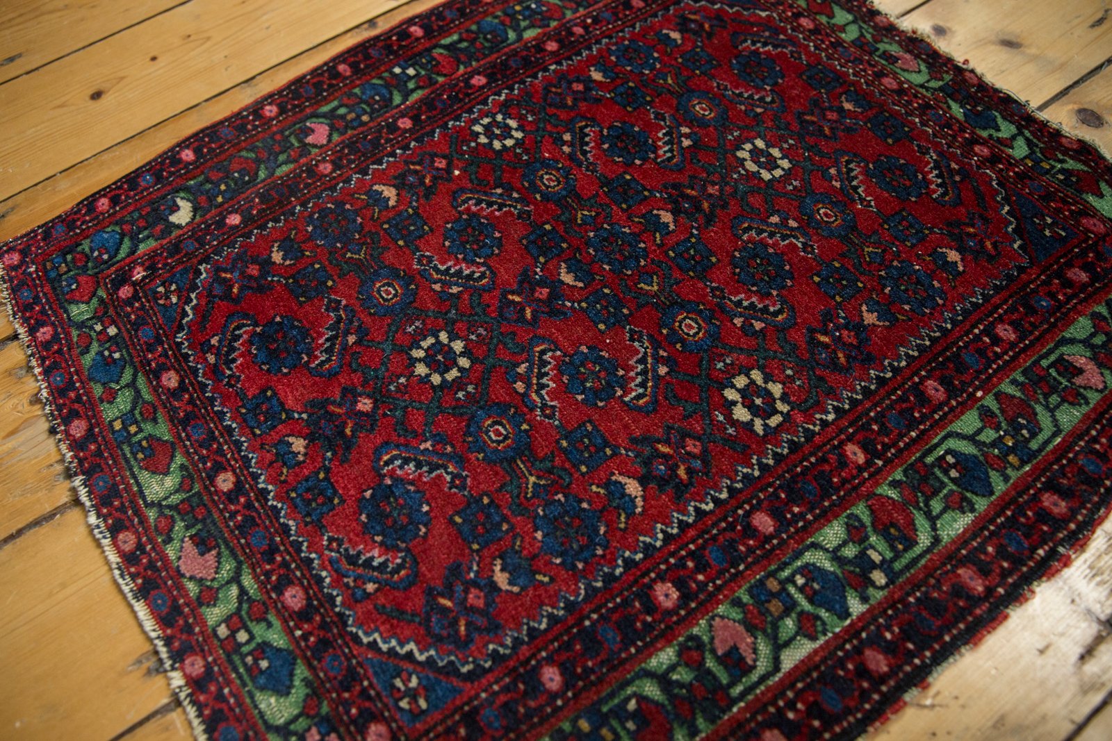 2x2.5 Antique Fine Hamadan Square Rug Mat // ONH Item 5555 Image 4
