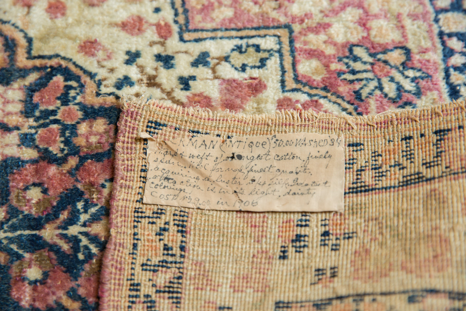 2x2.5 Antique Kerman Square Rug Mat // ONH Item 5926 Image 2