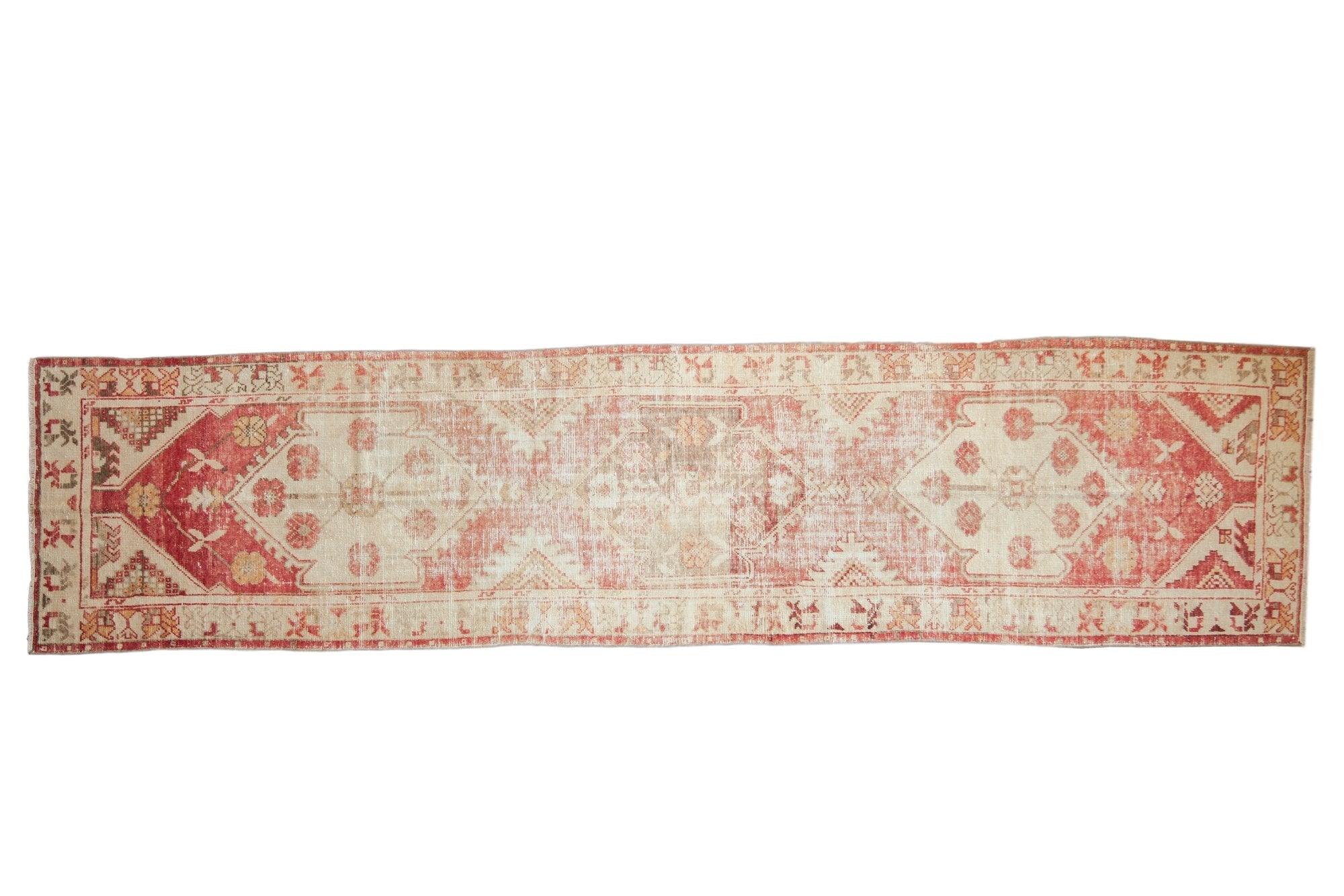 2.5x11 Vintage Distressed Oushak Rug Runner // ONH Item 7618