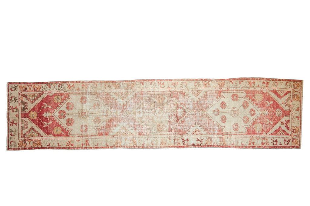 2.5x11 Vintage Distressed Oushak Rug Runner // ONH Item 7618