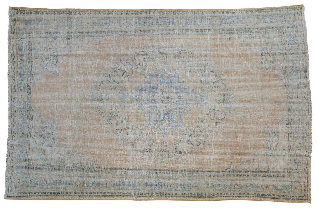 6x9.5 Vintage Distressed Oushak Carpet // ONH Item 8006