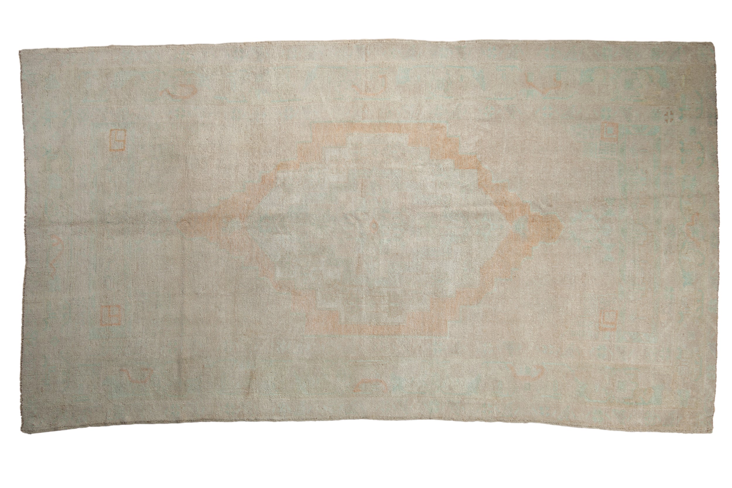 5x9.5 Vintage Distressed Oushak Carpet // ONH Item 8221