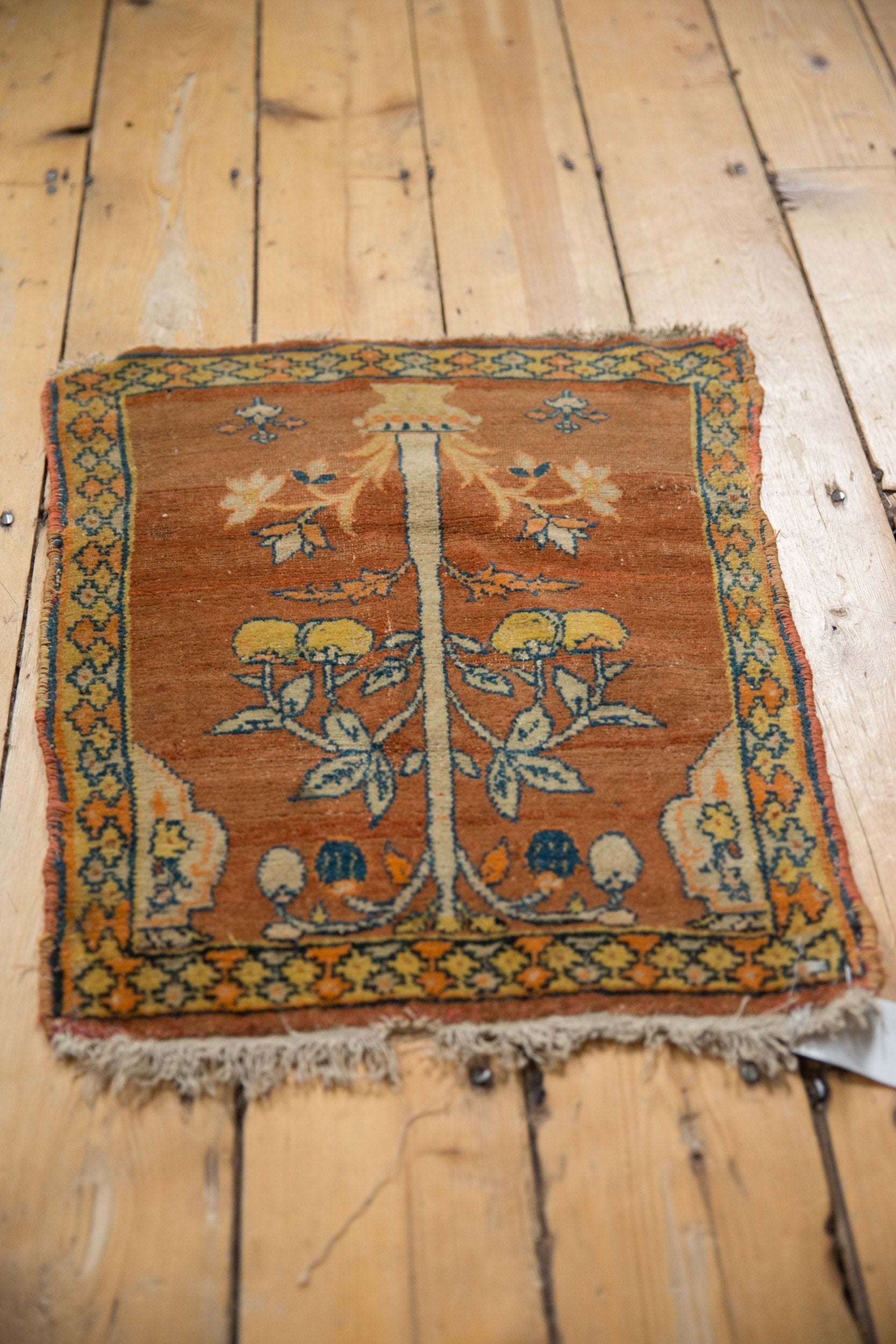 1.5x2 Antique Fine Tabriz Sennehbaft Square Rug Mat // ONH Item 8484 Image 6