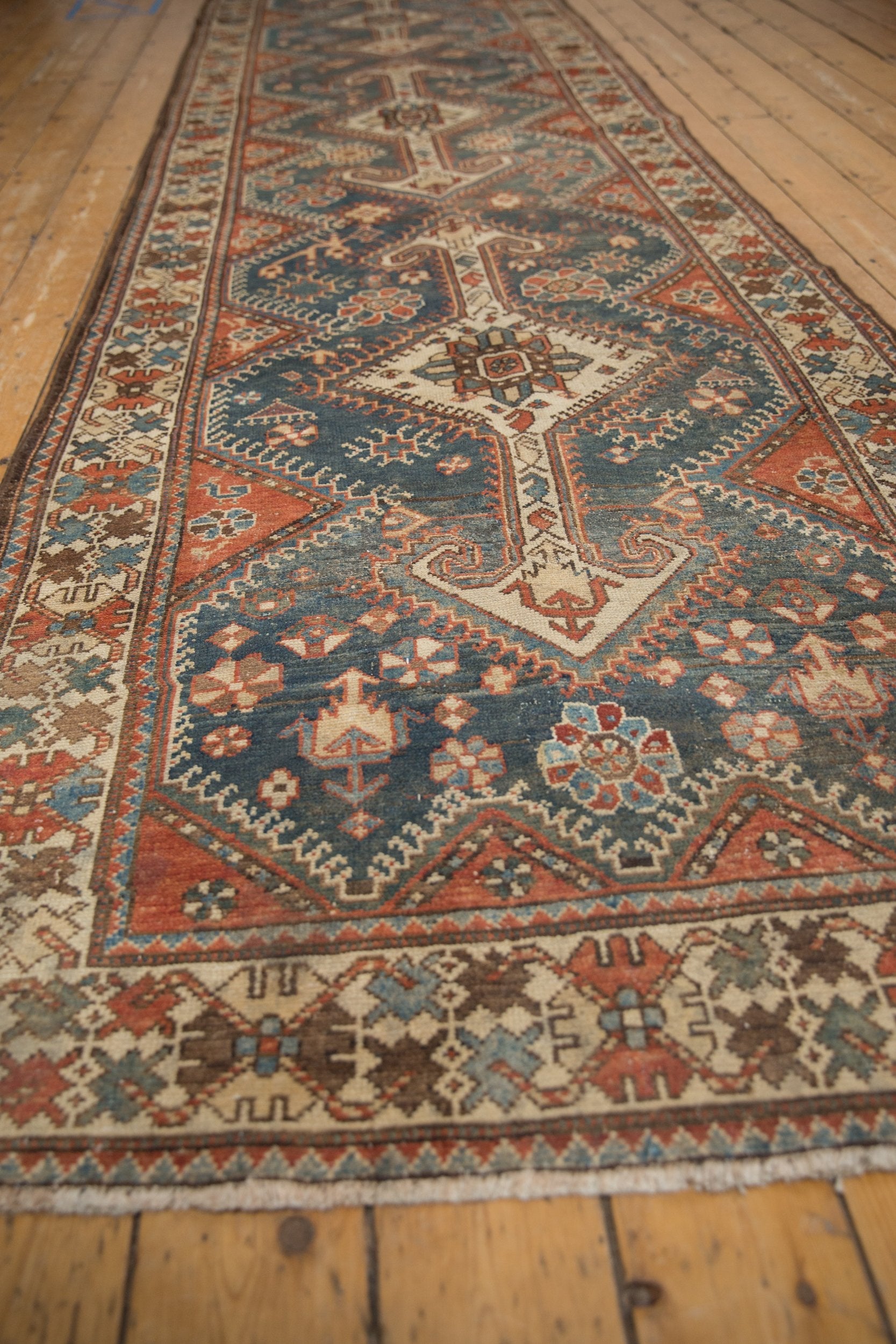 4x14 Vintage Distressed Hamadan Rug Runner // ONH Item 8972 Image 2