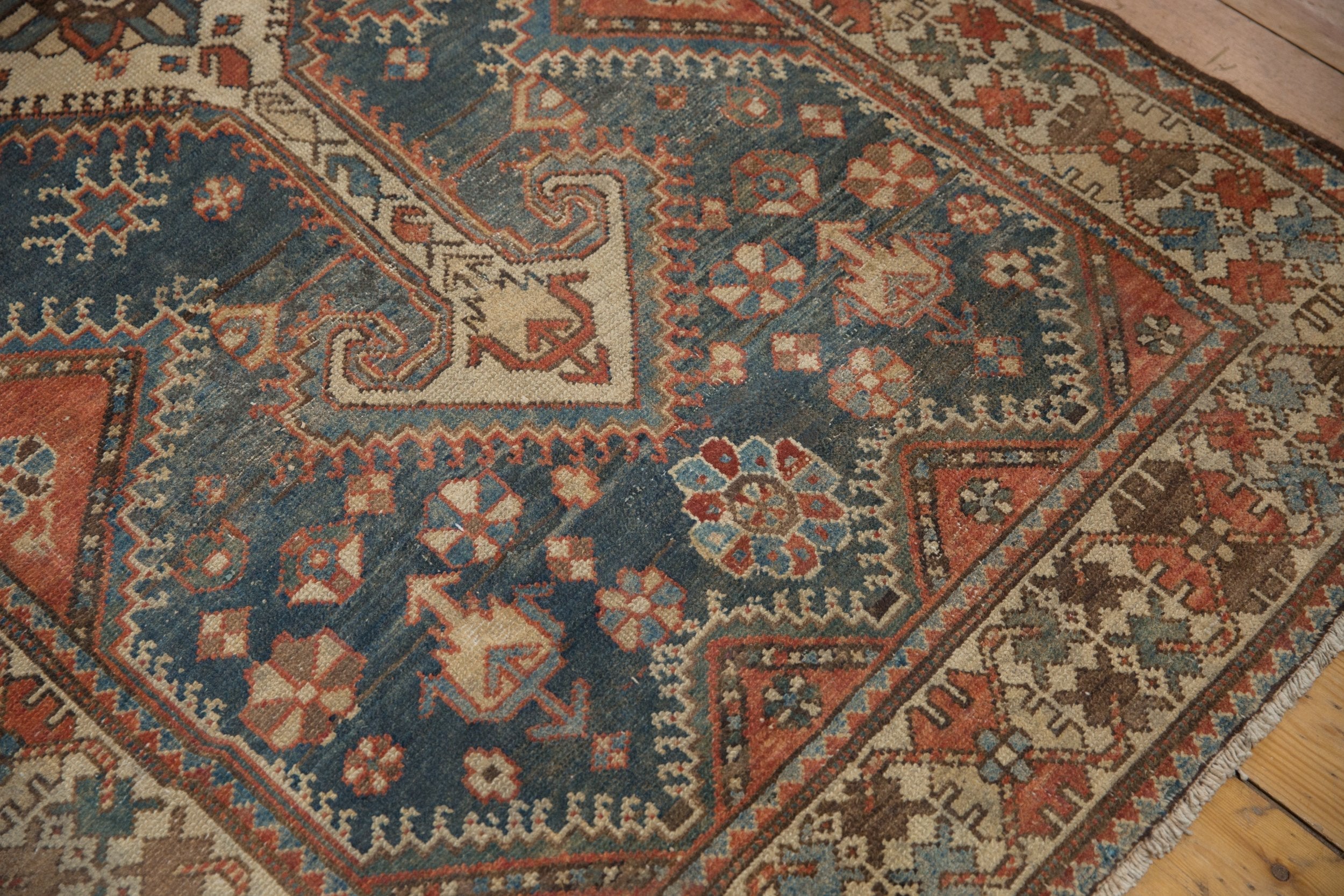 4x14 Vintage Distressed Hamadan Rug Runner // ONH Item 8972 Image 4