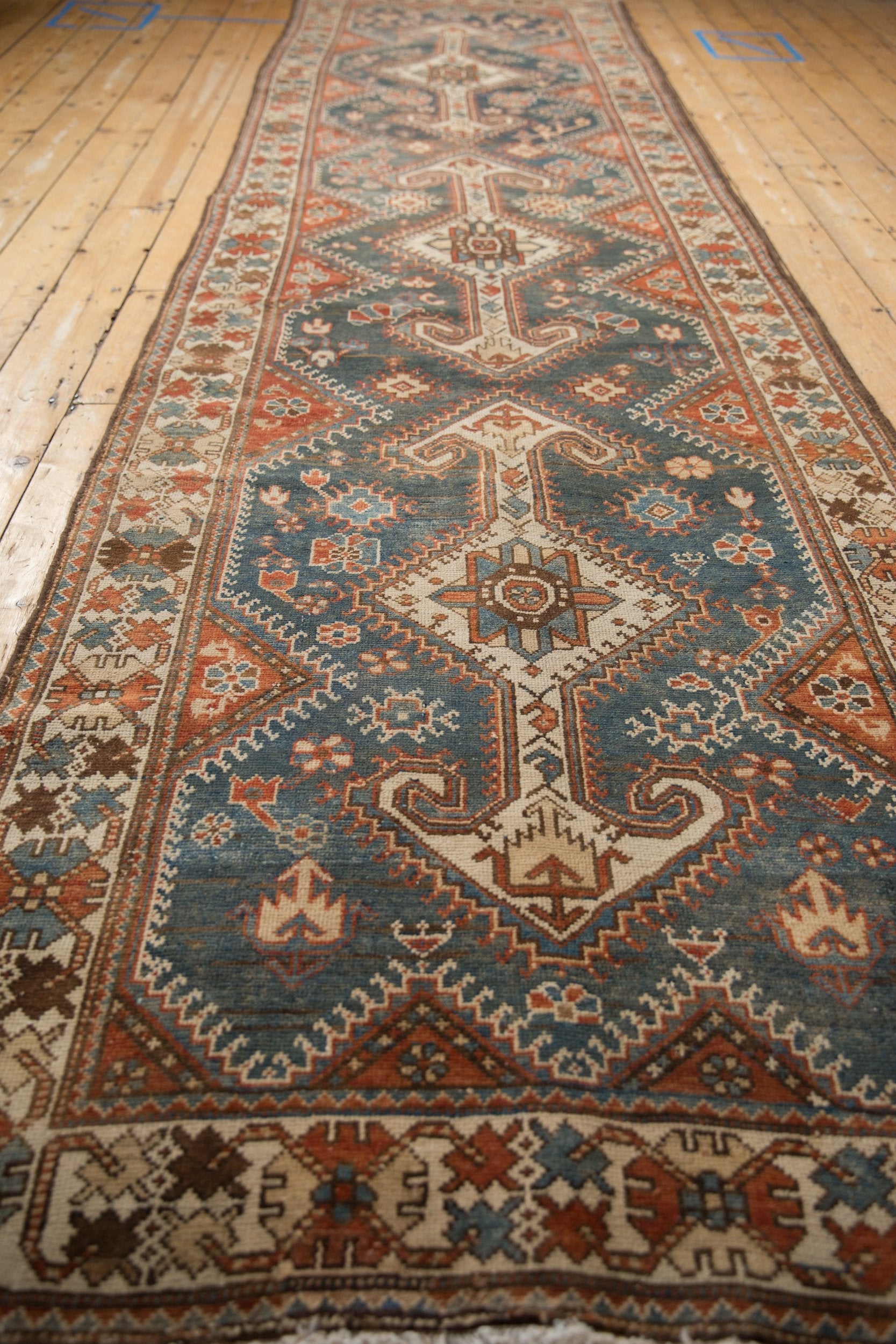 4x14 Vintage Distressed Hamadan Rug Runner // ONH Item 8972 Image 6