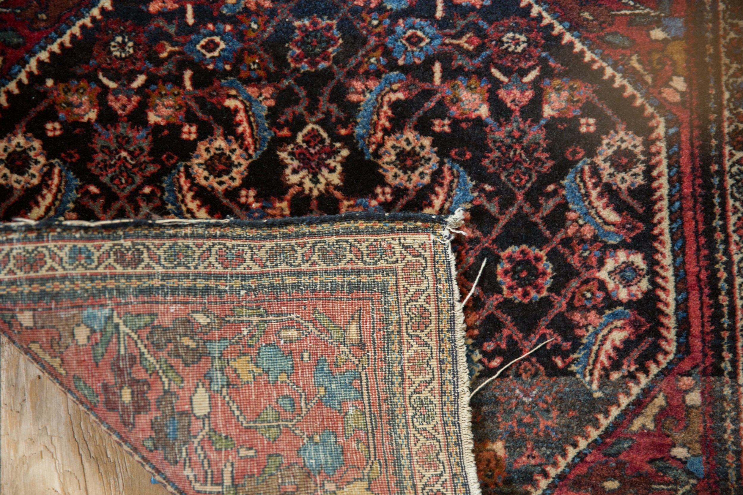 Vintage Fine Farahan Sarouk Square Rug Mat // ONH Item: 9629, Image 9
