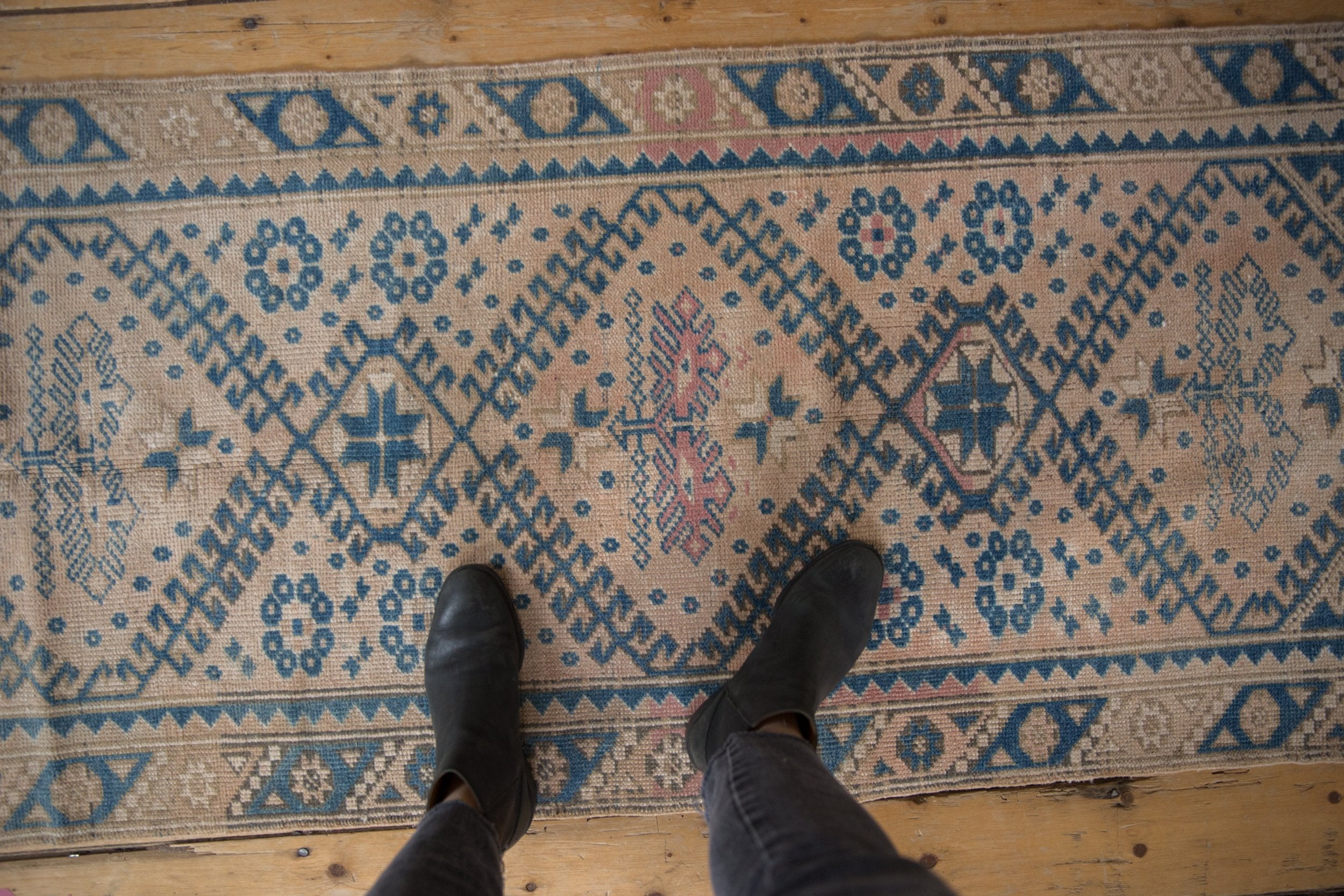 2.5x10.5 Vintage Distressed Melas Rug Runner // ONH Item 9810 Image 1