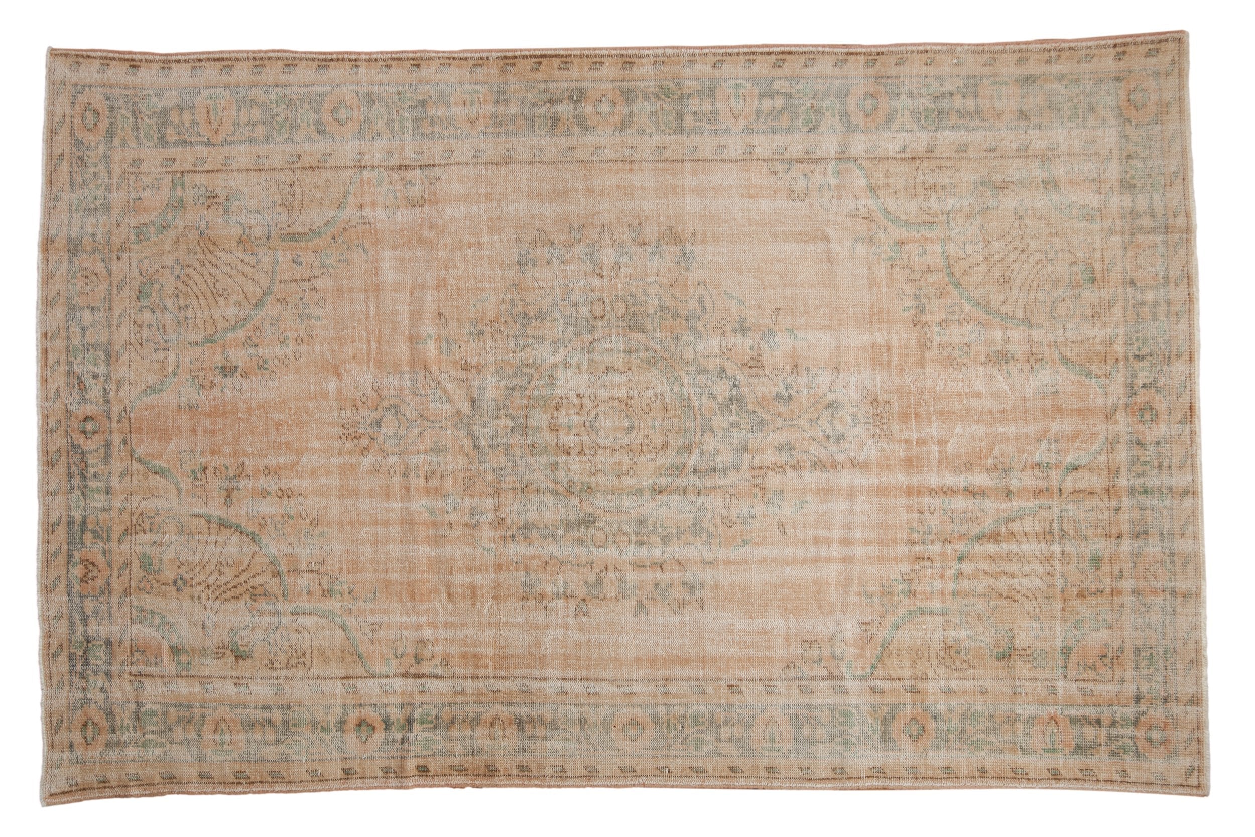 6x9.5 Vintage Distressed Oushak Carpet // ONH Item 9852