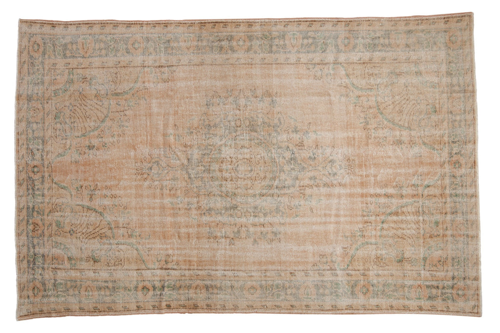 6x9.5 Vintage Distressed Oushak Carpet // ONH Item 9852