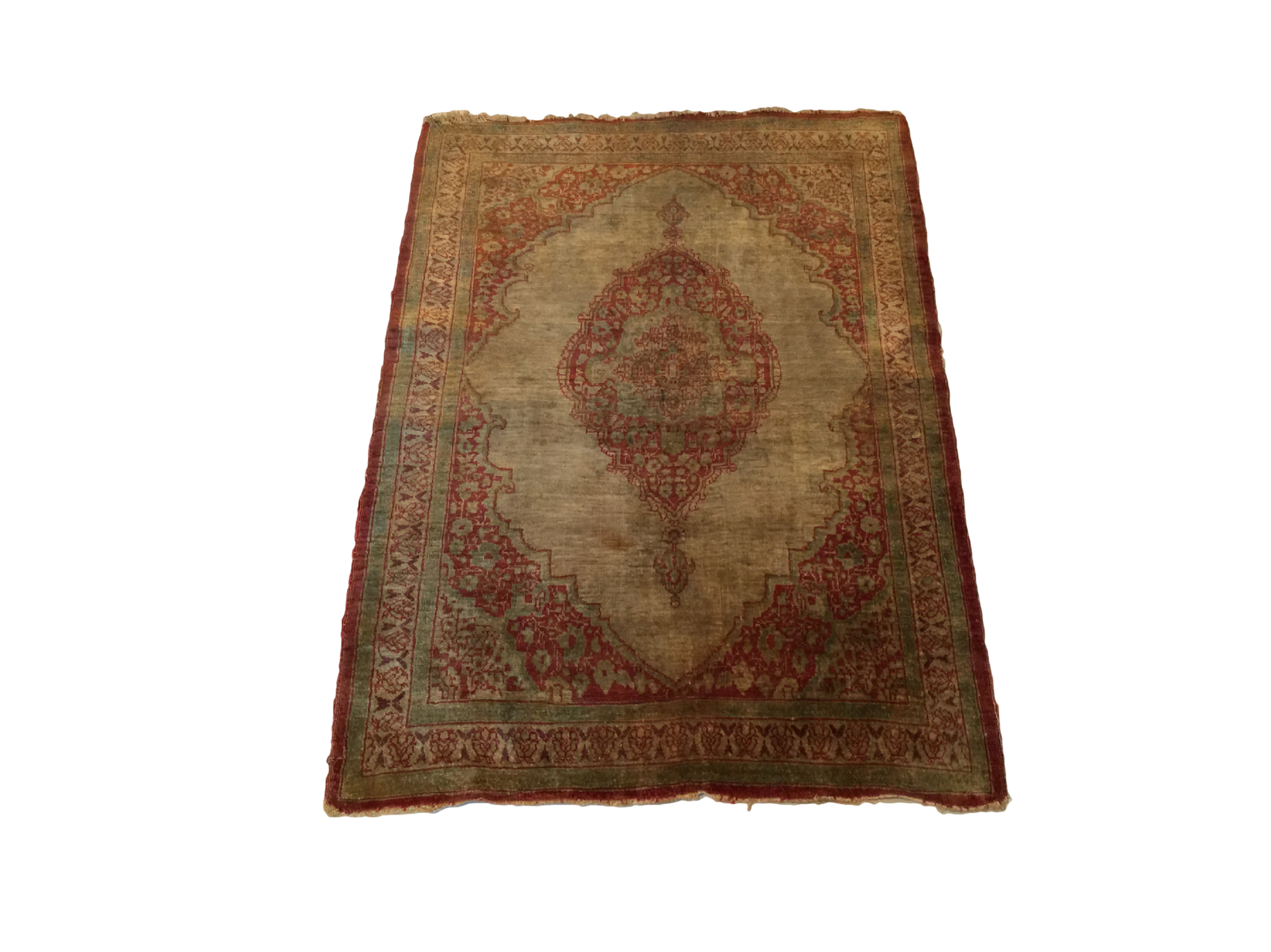  2x2.5 Antique Silk Persian Tabriz Rug Mat / Item 1783 image 12