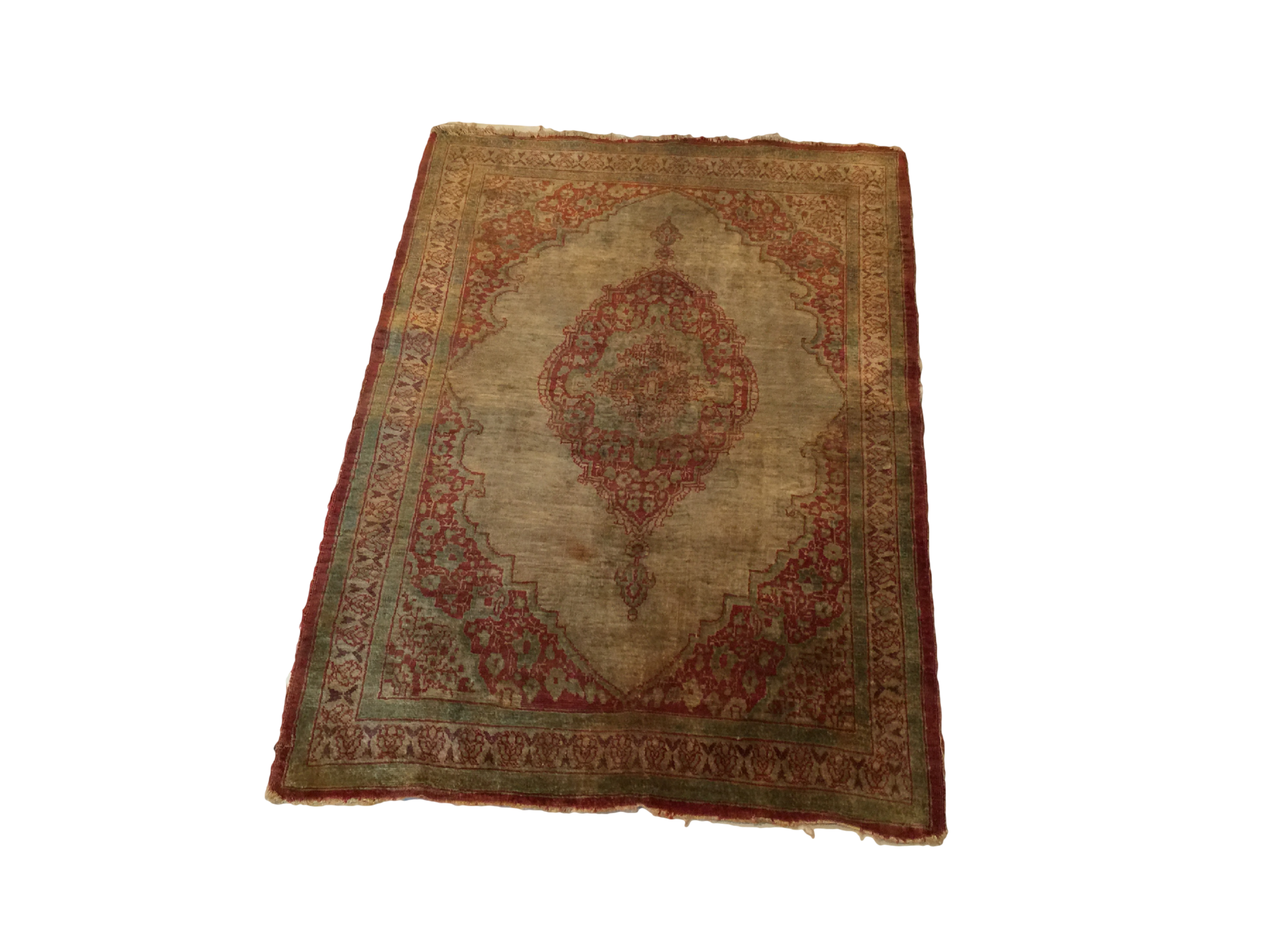  2x2.5 Antique Silk Persian Tabriz Rug Mat / Item 1783 image 13