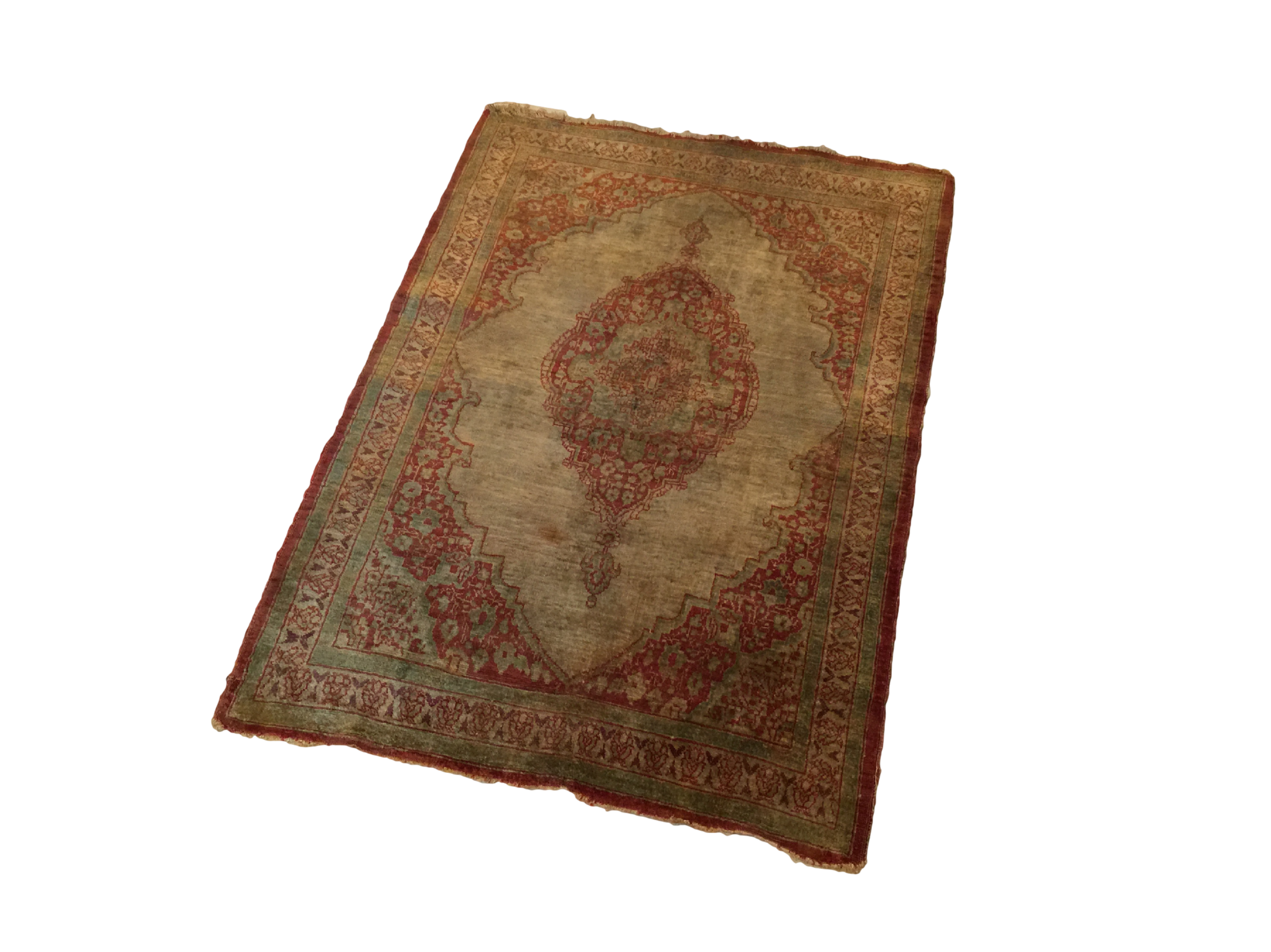  2x2.5 Antique Silk Persian Tabriz Rug Mat / Item 1783 image 14