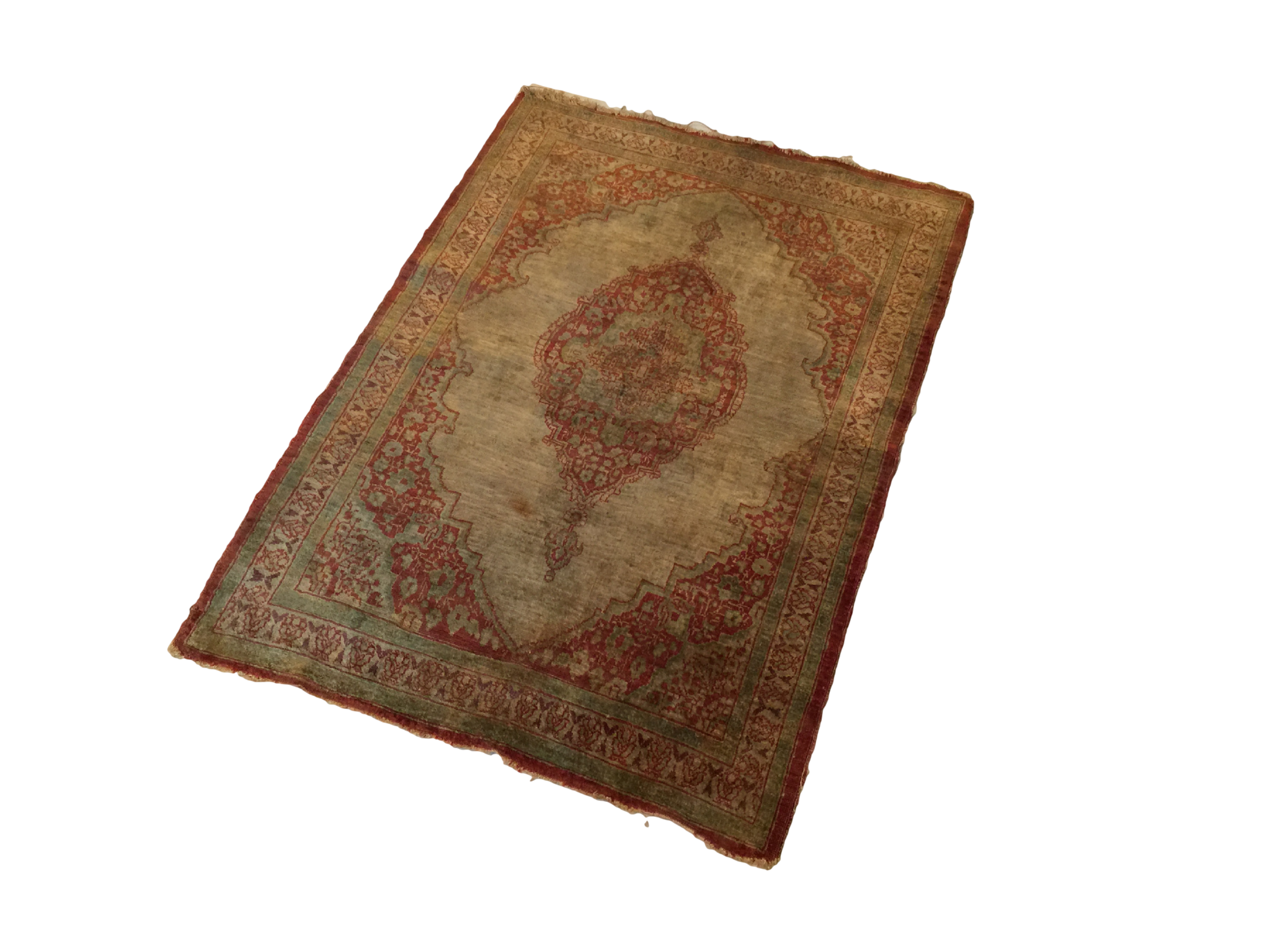  2x2.5 Antique Silk Persian Tabriz Rug Mat / Item 1783 image 15