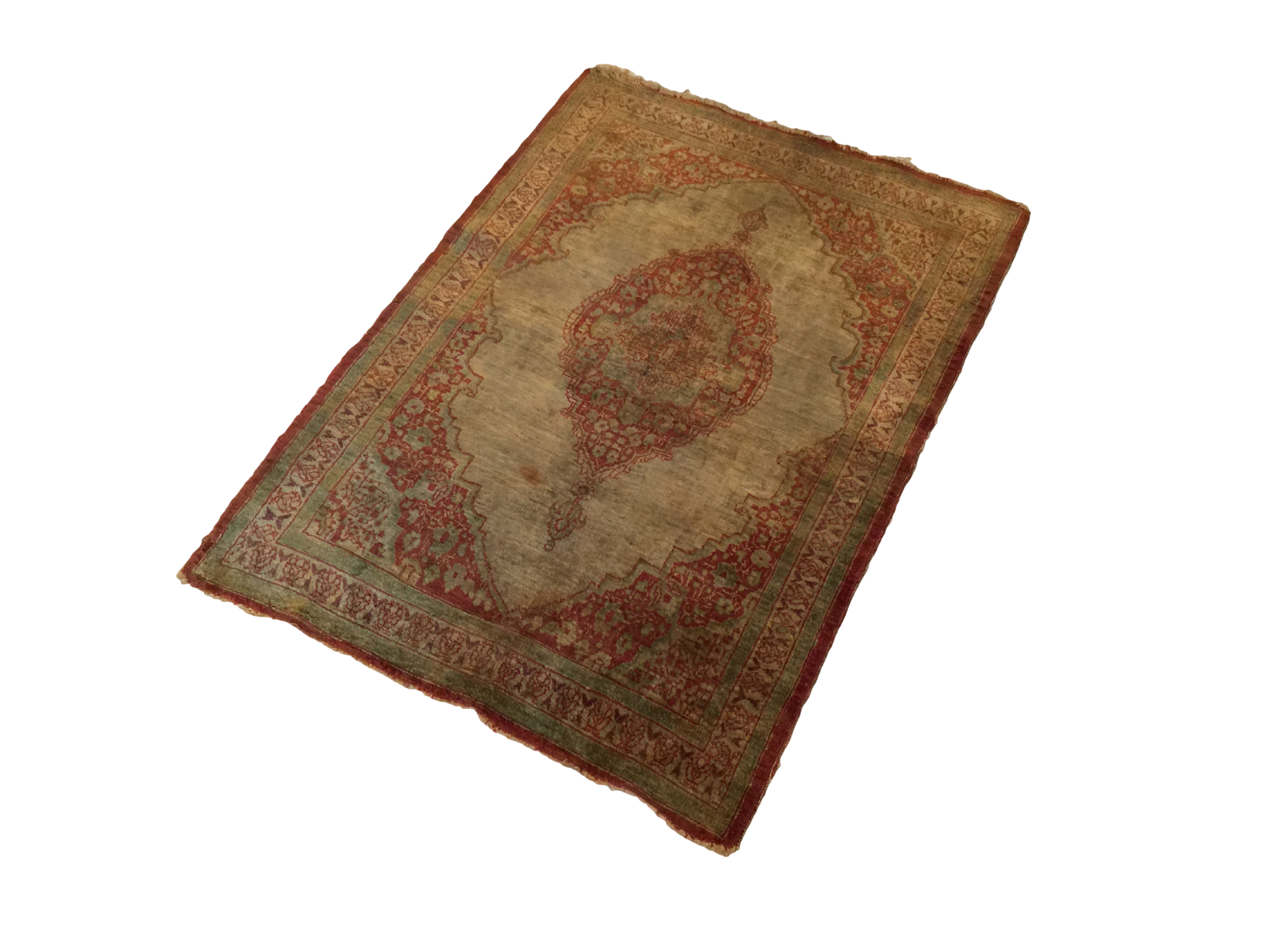  2x2.5 Antique Silk Persian Tabriz Rug Mat / Item 1783 image 16