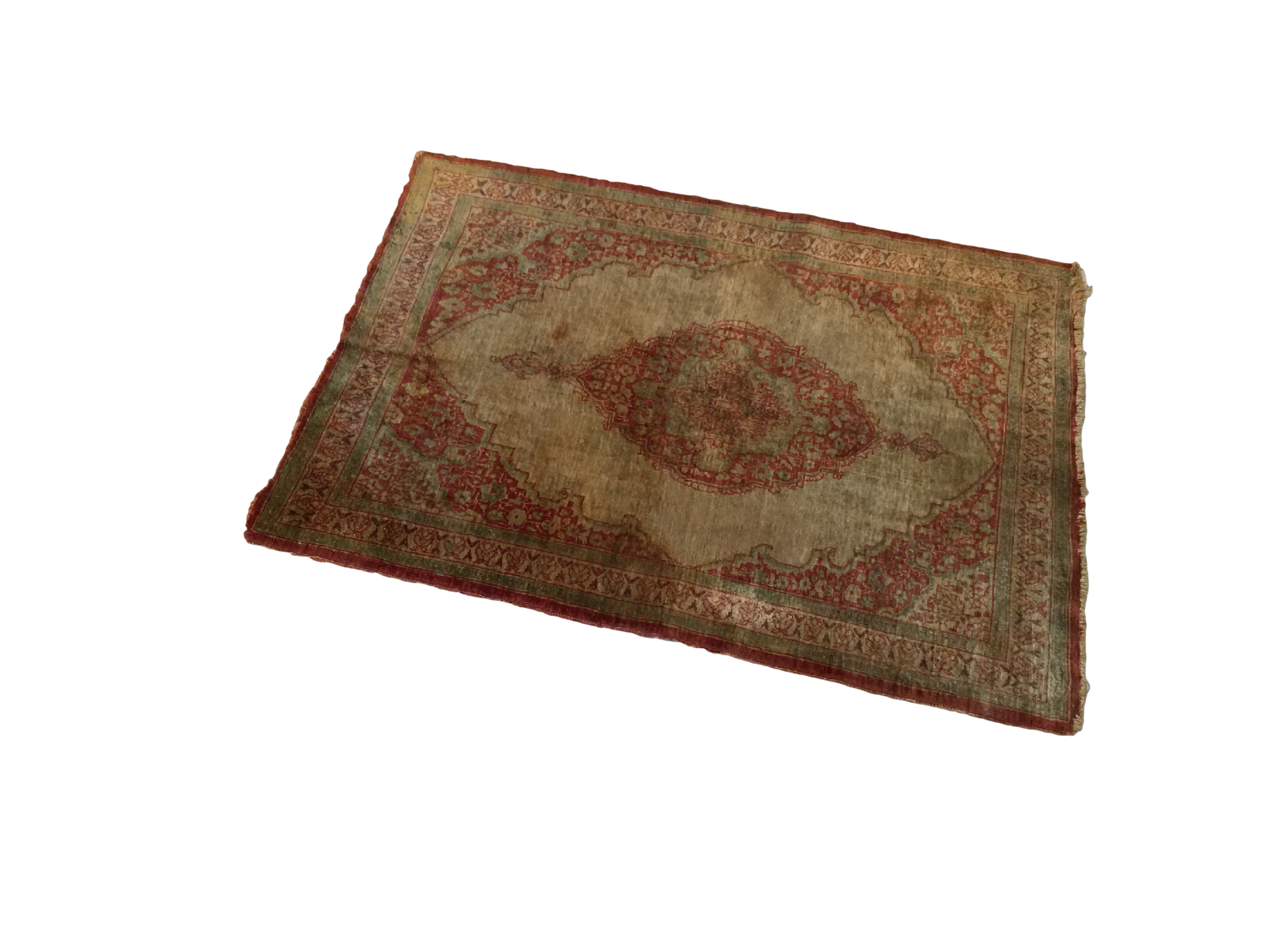  2x2.5 Antique Silk Persian Tabriz Rug Mat / Item 1783 image 25