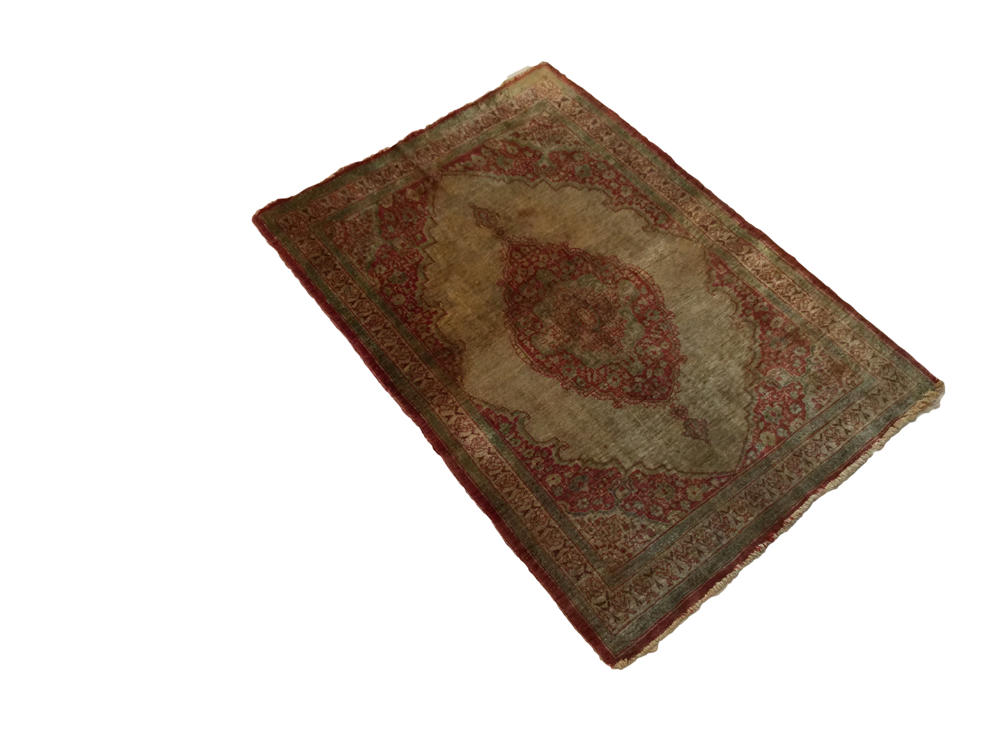  2x2.5 Antique Silk Persian Tabriz Rug Mat / Item 1783 image 30