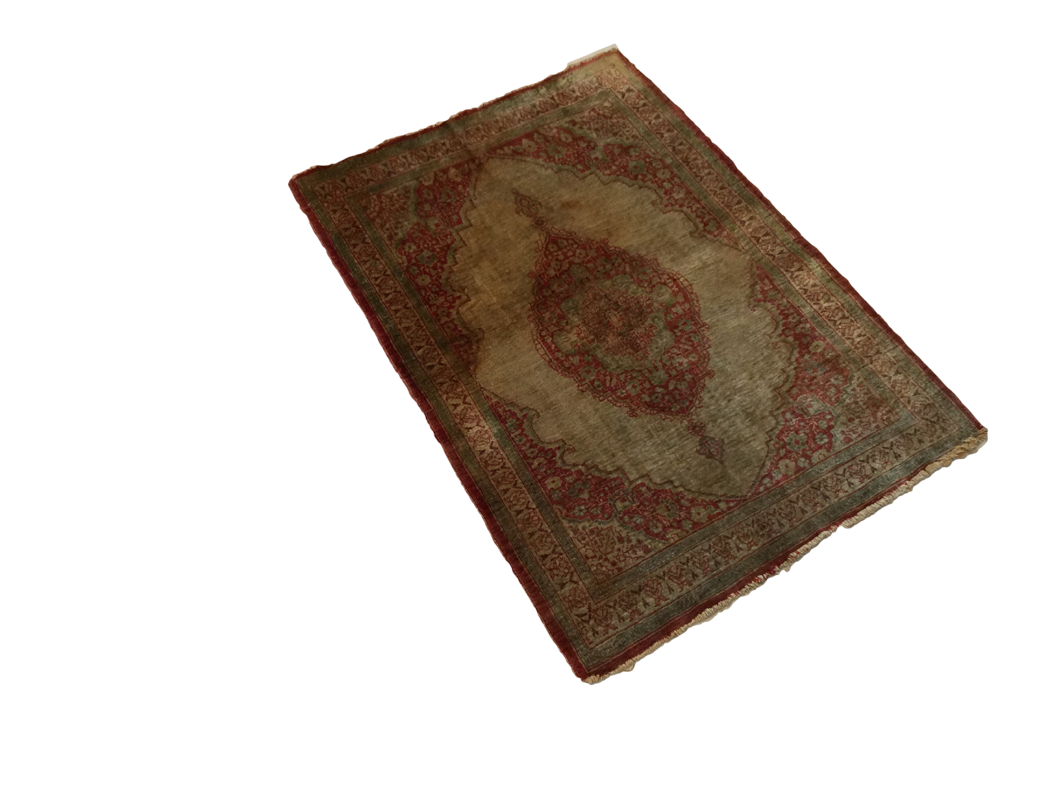  2x2.5 Antique Silk Persian Tabriz Rug Mat / Item 1783 image 31