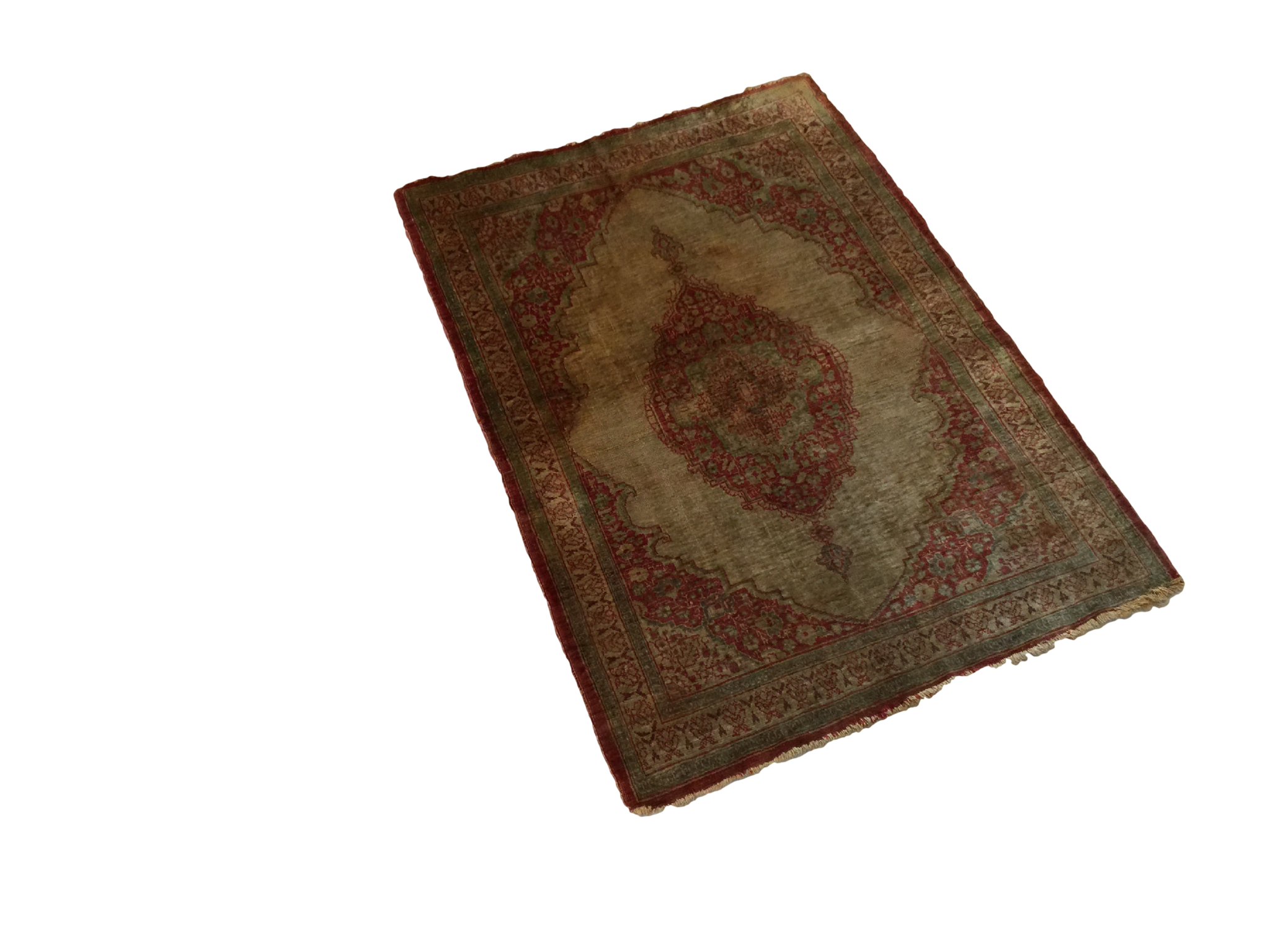  2x2.5 Antique Silk Persian Tabriz Rug Mat / Item 1783 image 32