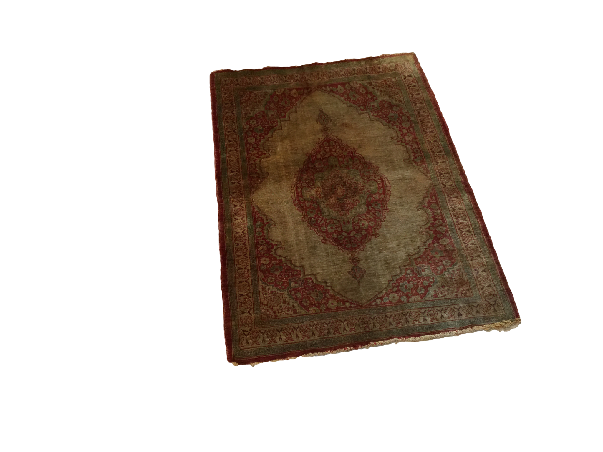  2x2.5 Antique Silk Persian Tabriz Rug Mat / Item 1783 image 34