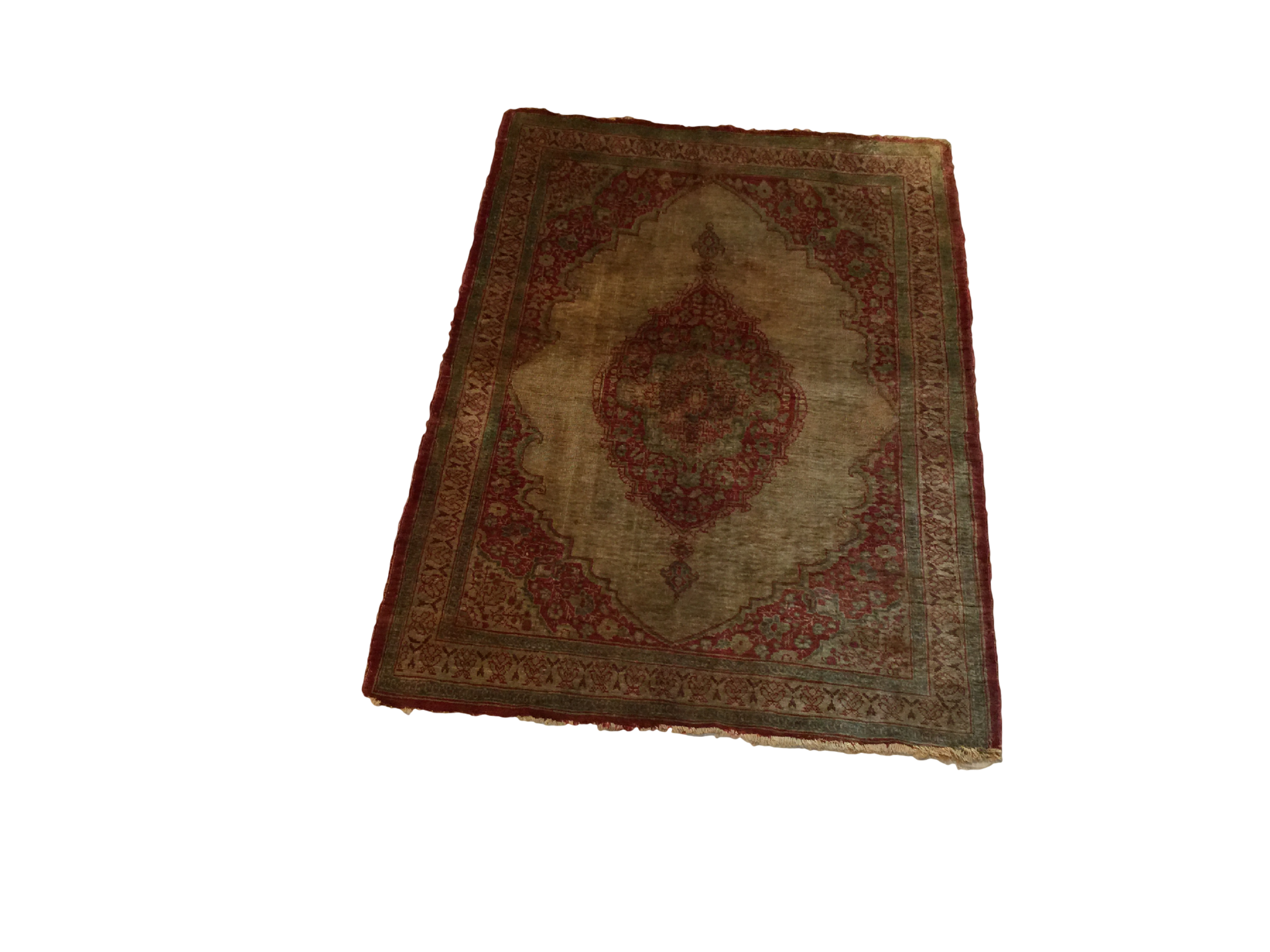  2x2.5 Antique Silk Persian Tabriz Rug Mat / Item 1783 image 36