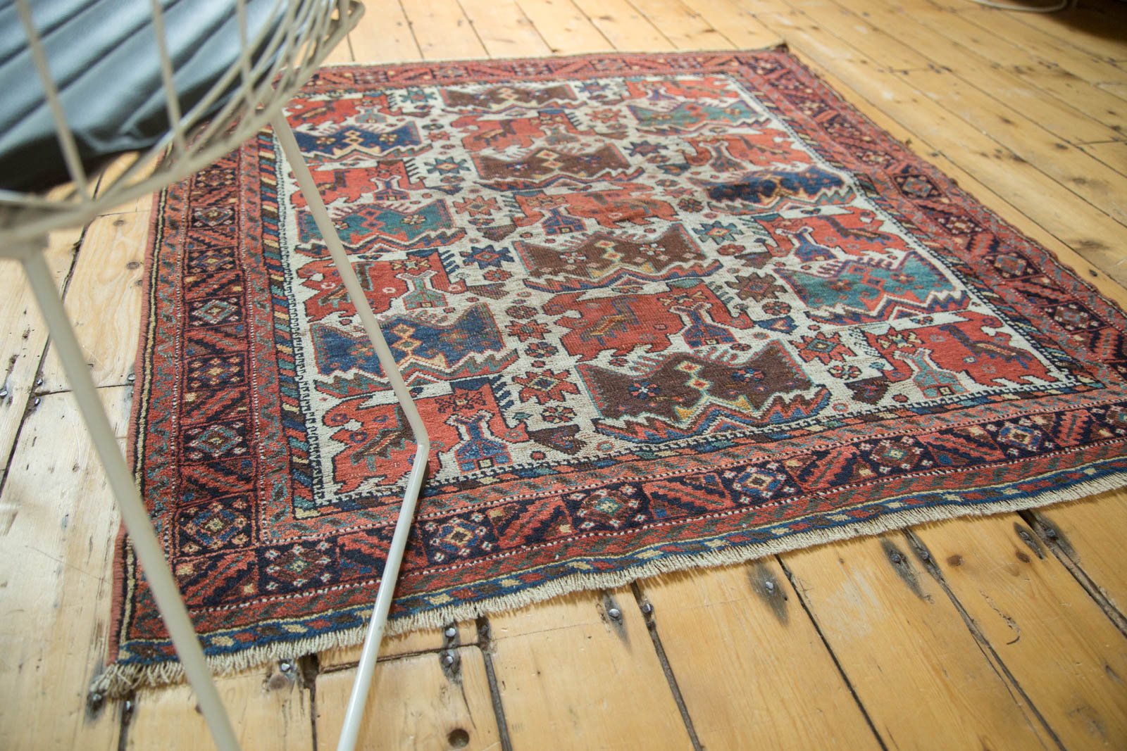 4x4.5 Antique Afshar Square Rug // ONH Item tm01107 Image 2