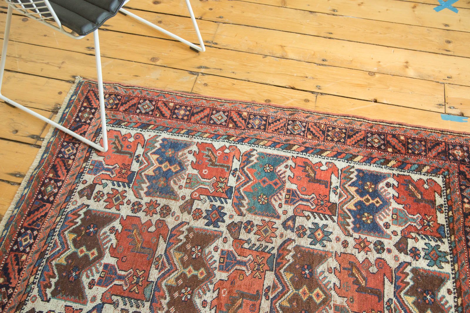 4x4.5 Antique Afshar Square Rug // ONH Item tm01107 Image 7