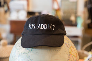 Unisex Black Block Letter Rug Addict Embroidered Hat // ONH Item 5283 Image 2
