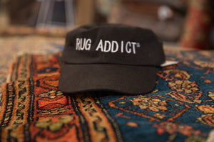 Unisex Black Block Letter Rug Addict Embroidered Hat // ONH Item 5283 Image 1